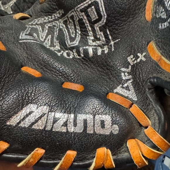 Mizuno Youth MVP Flex Bridge Baseball Glove 11.5" Black Brown Leather RHT - Picture 7 of 8